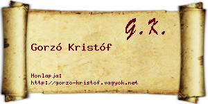 Gorzó Kristóf névjegykártya
