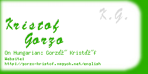 kristof gorzo business card